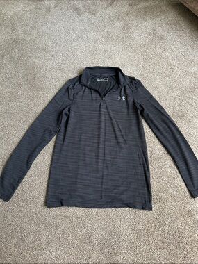 Under Armour Dark Heather Black Quarter-Zip Performance Top